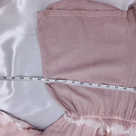 AAKAA Dusty Rose Tie Dye Faux Wrap Romper M - Picture 6 of 11